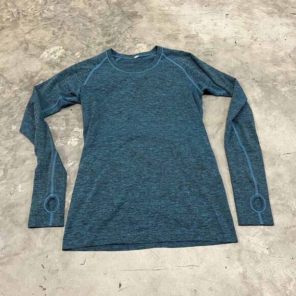 Lululemon Swiftly Tech Long Sleeve Shirt Women’s Size 8 Blue Athleisure Thumb - Picture 1 of 7